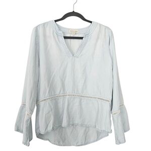 Cloth and Stone Antropologie Light Denim Blouse Size S